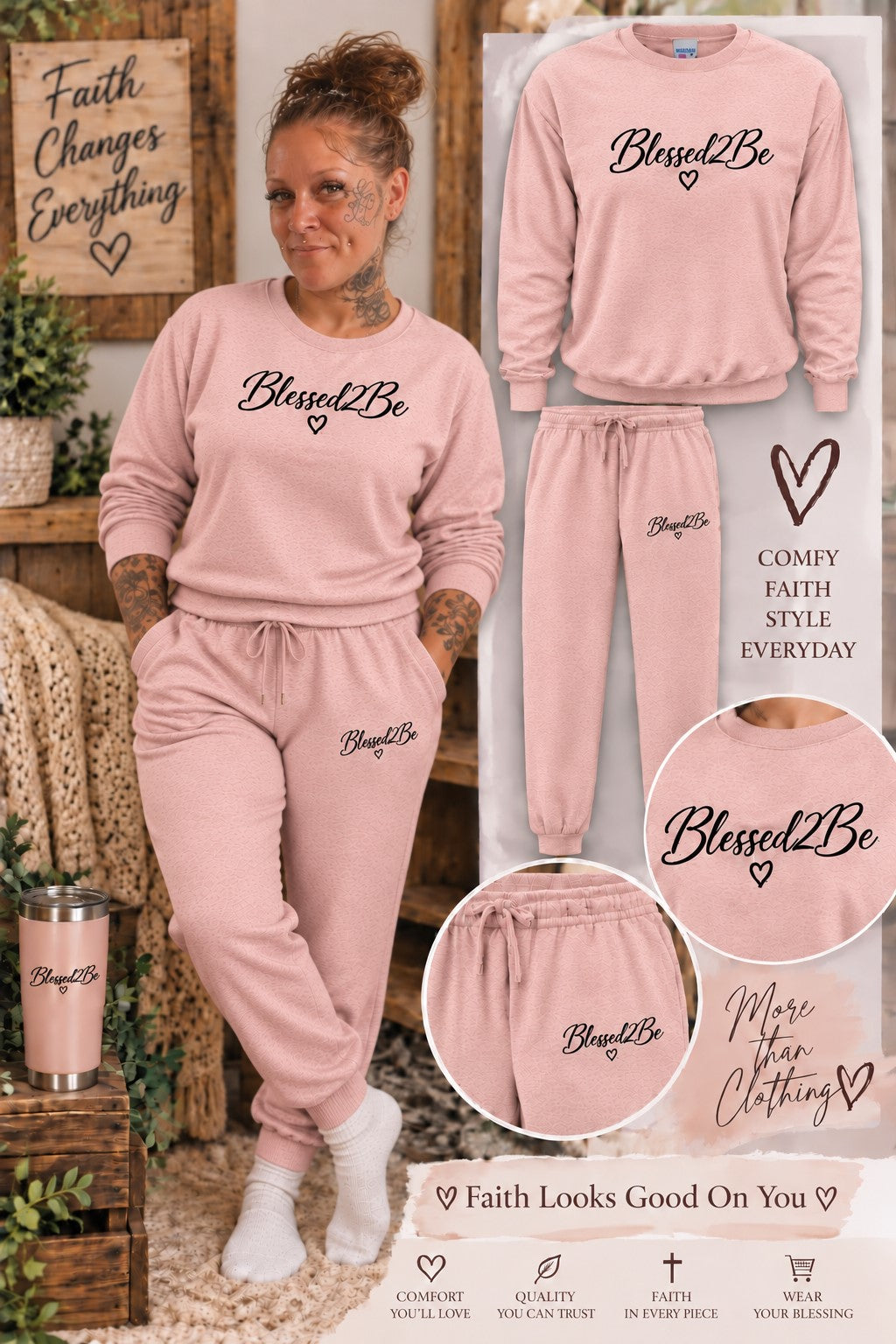 Blessed 2 Be Sweatsuit Sets
