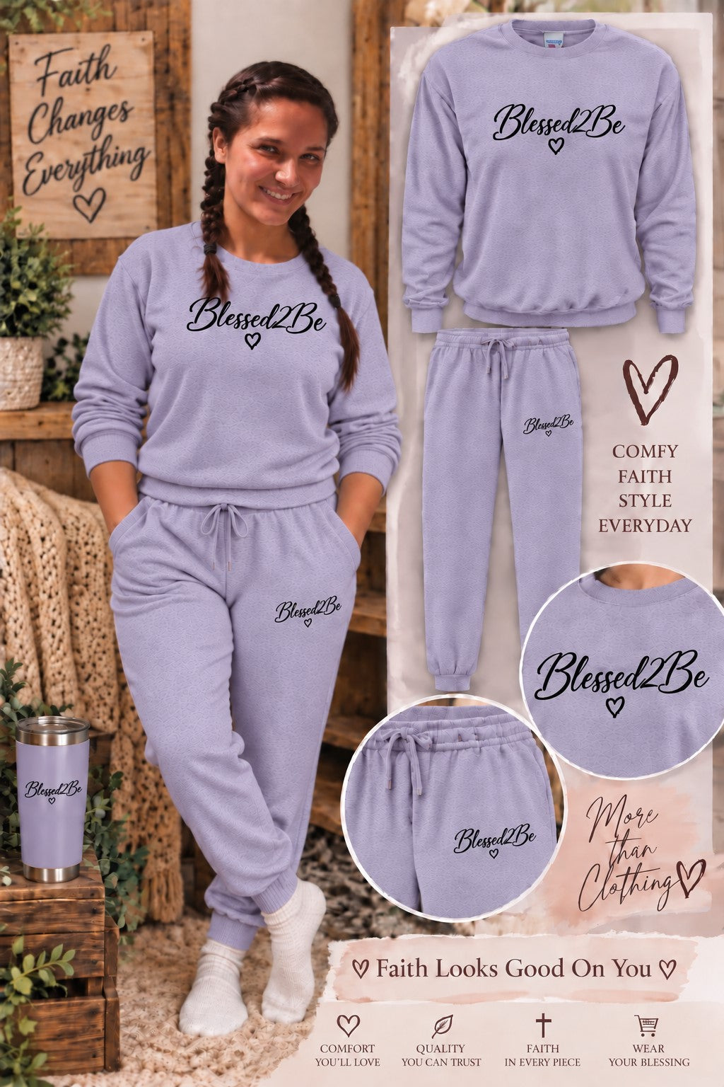 Blessed 2 Be Sweatsuit Sets