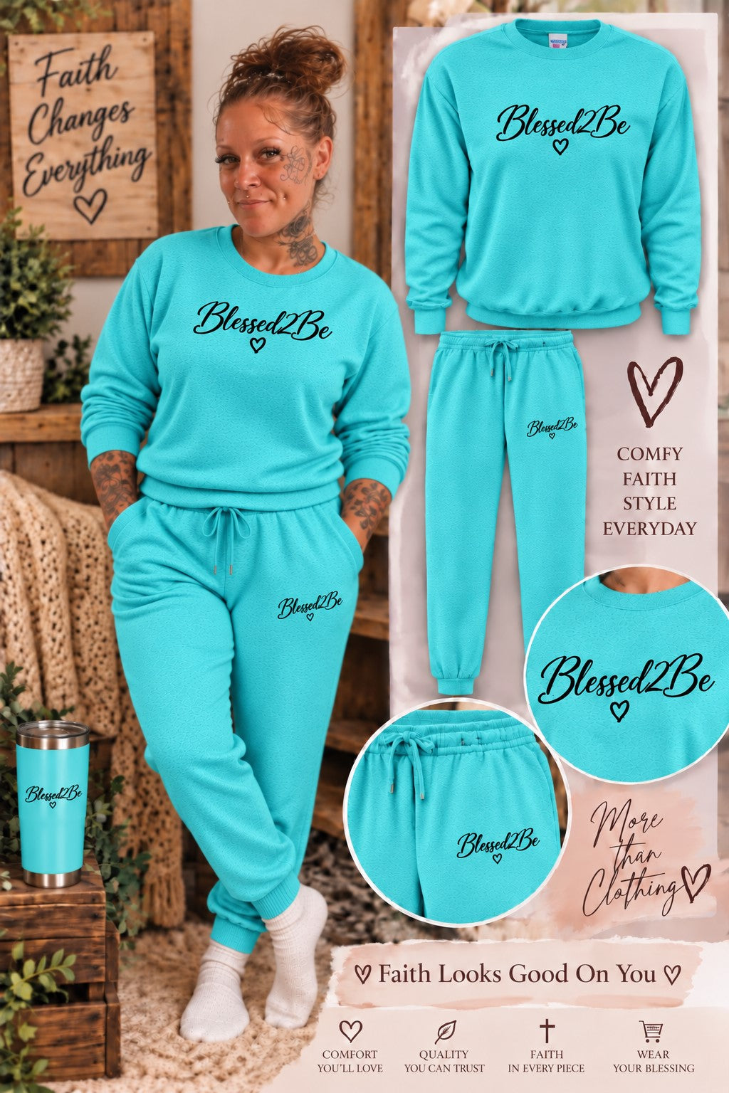 Blessed 2 Be Sweatsuit Sets
